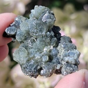 Prehnite Rock Specimen from Boulemane, Morocco, Dark and Light Green Crystal